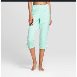 Xhilaration Lace-Up Crop Aqua Pajama Pants XS
